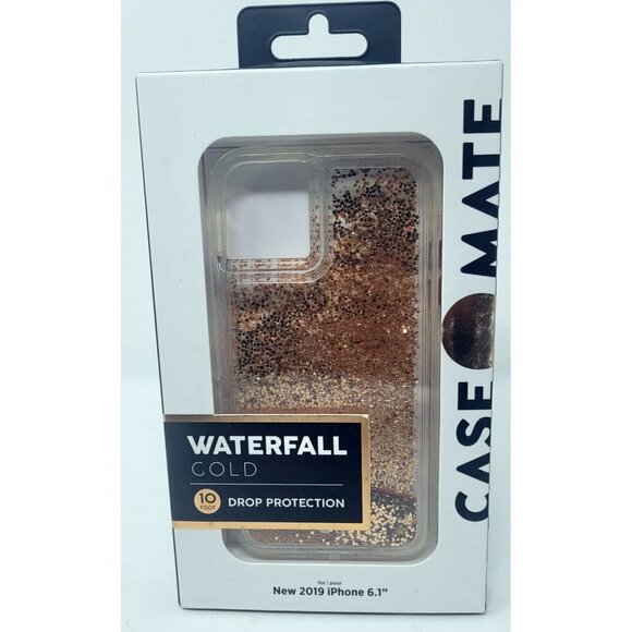 Case-Mate Waterfall Gold Case for iPhone 11 (6.1") 2019 - Gold Glitter Effect - Picture 3 of 4